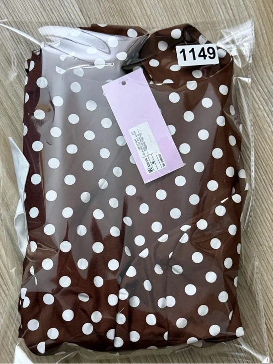 Wild Fable™ Women's Sleeveless Tie Mini Dress - Brown Polka Dots - M - Picture 15 of 15